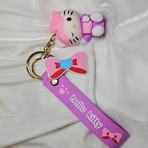 Sanrio Hello Kitty PVC Car Keychain Bag Charm NWOT Purple Pink Wristlet